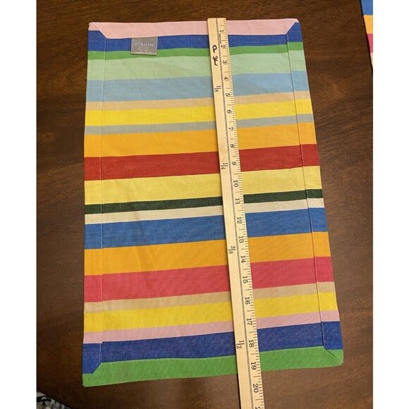 AMAN Placemats Cotton Colorful Striped Fiesta Summer Table Linens - Picture 7 of 10